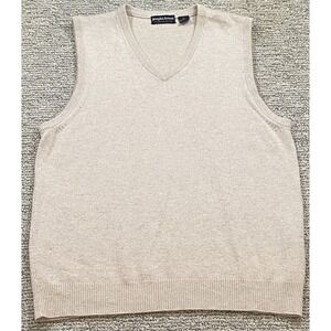 Joseph‎ & Lyman Vest Mens Large Beige 100% Cashmere V Neck Pullover Sweater